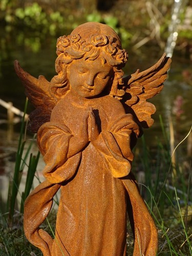 Gusseisenfigur engel edelrost - gusseisenfigur,