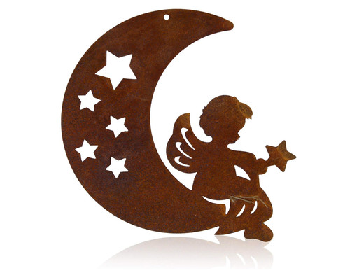 Engel auf dem mond anhänger - mond,
