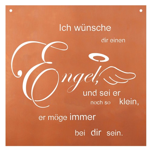 Edelrost schild gedichttafel - schild,